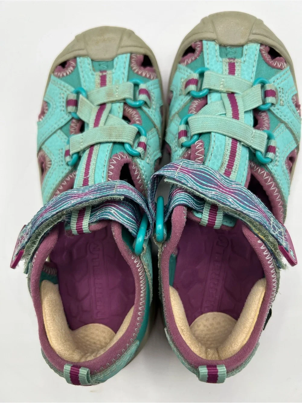 Merrell Kids' Teal and Purple Closed-Toe Outdoor Sandals